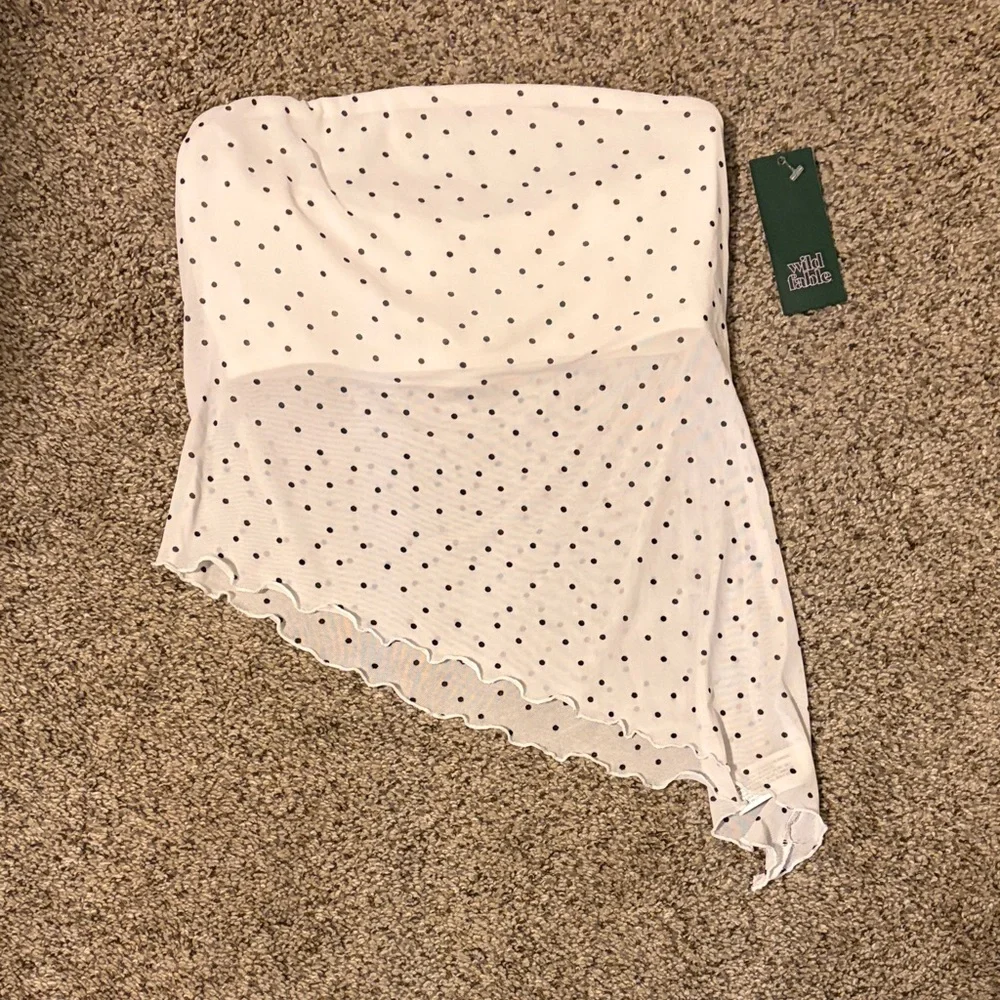 Wild Fable White Polka Dot Crop Top
